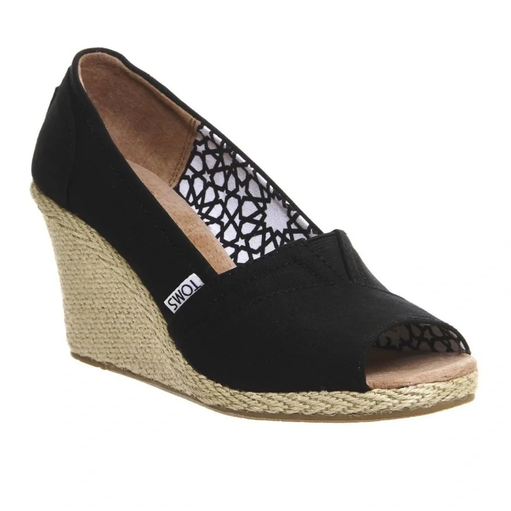 TOMS calypso canvas espadrille wedge